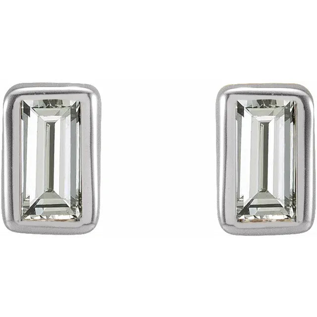 Baguette Bezel Studs