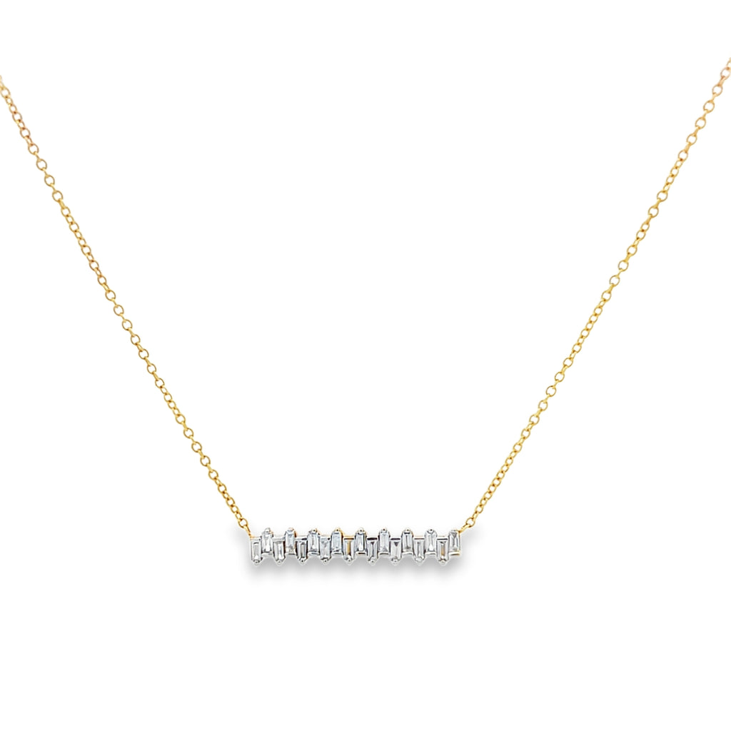 Off-Set Baguette Bar Necklace