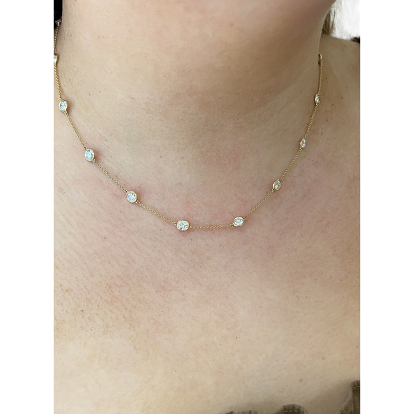 4 Ctw Lab-Grown Diamond Station Necklace