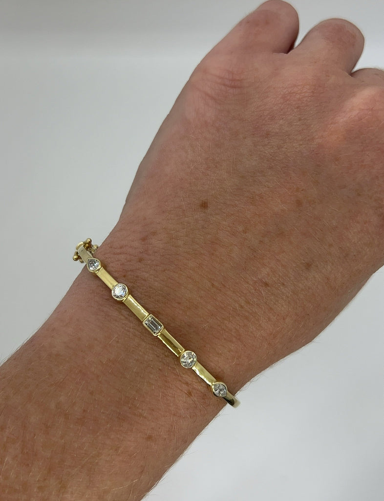 Bezel Diamond Multi-Shape Bangle