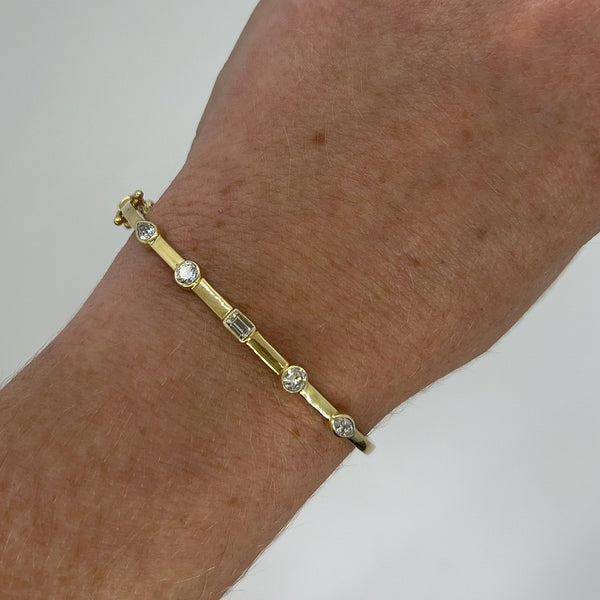 Bezel Diamond Multi-Shape Bangle