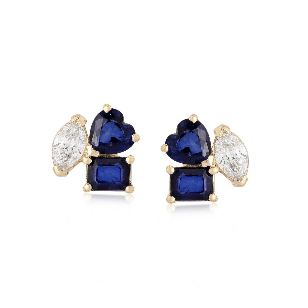 Gemstone & Diamond Cluster Studs