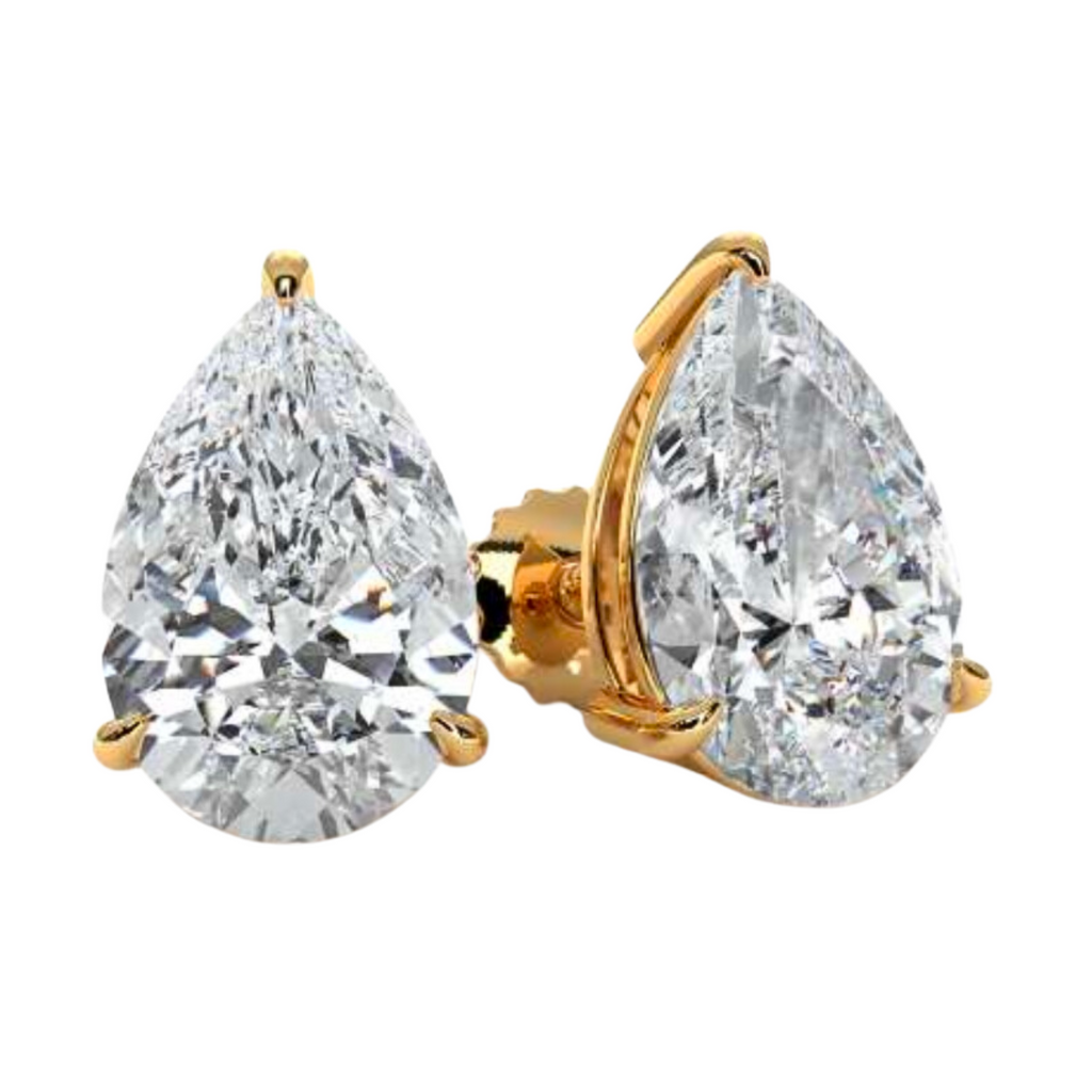 Lab-Grown Pear Shaped Diamond Stud Earrings