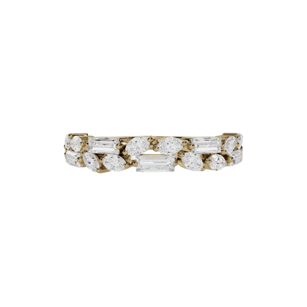 Double Row Marquise & Baguette Floating Diamond Band