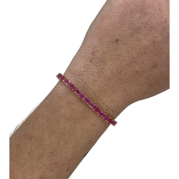 East/West Pink Sapphire Tennis Bracelet