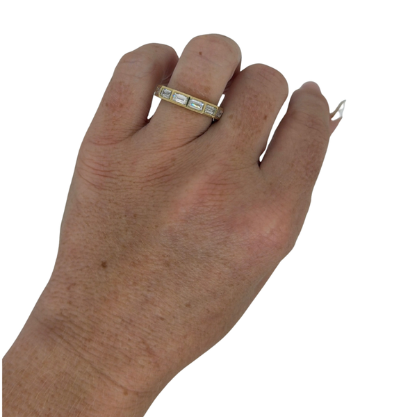 Lab-Grown Bezel Angular Baguette Band
