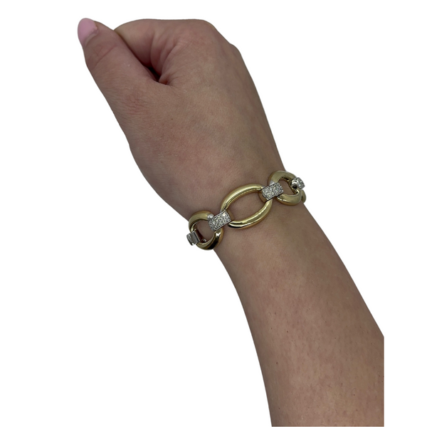 Two Tone Diamond Link Bracelet