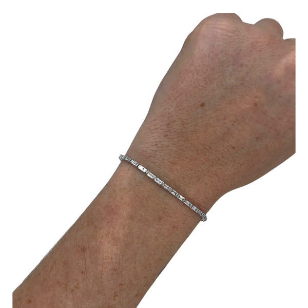 Lab-Grown Bar Set Baguette Tennis Bracelet