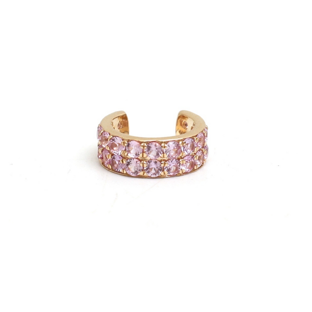 Double Row Pink Sapphire Ear Cuff