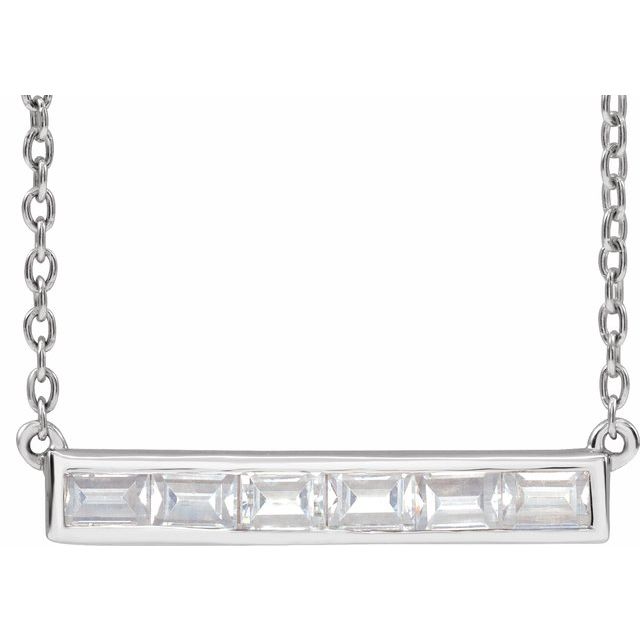 Lab Grown Diamond Baguette Bar Necklace