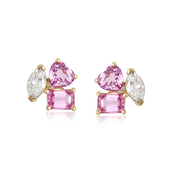 Gemstone & Diamond Cluster Studs