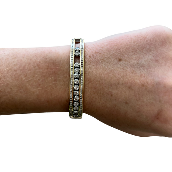 Two Tone Diamond Tipsy Bangle