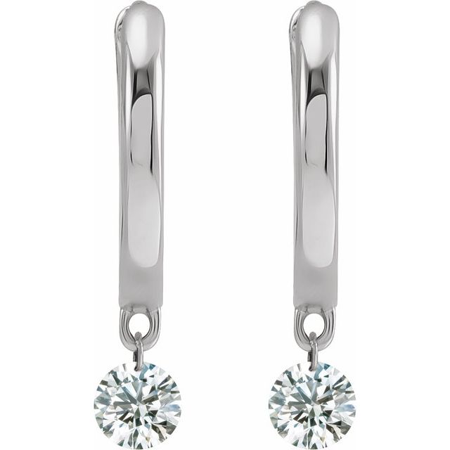 Drilled Diamond Dangle Huggies