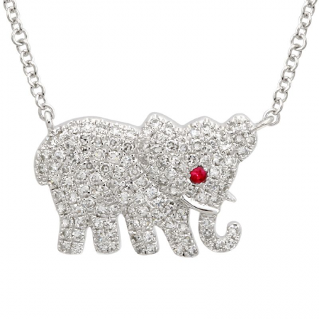 Diamond Pave Elephant Necklace