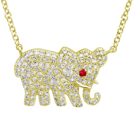 Diamond Pave Elephant Necklace