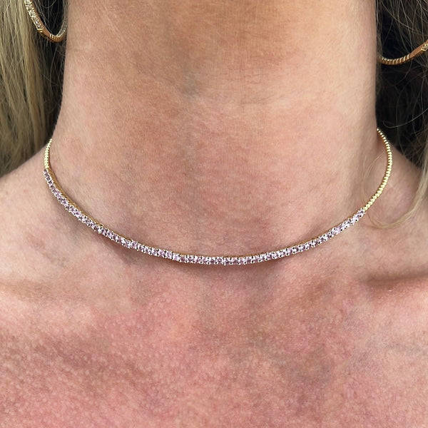 Pink Sapphire Flex Beaded Choker