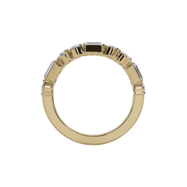 Double Row Marquise & Baguette Floating Diamond Band