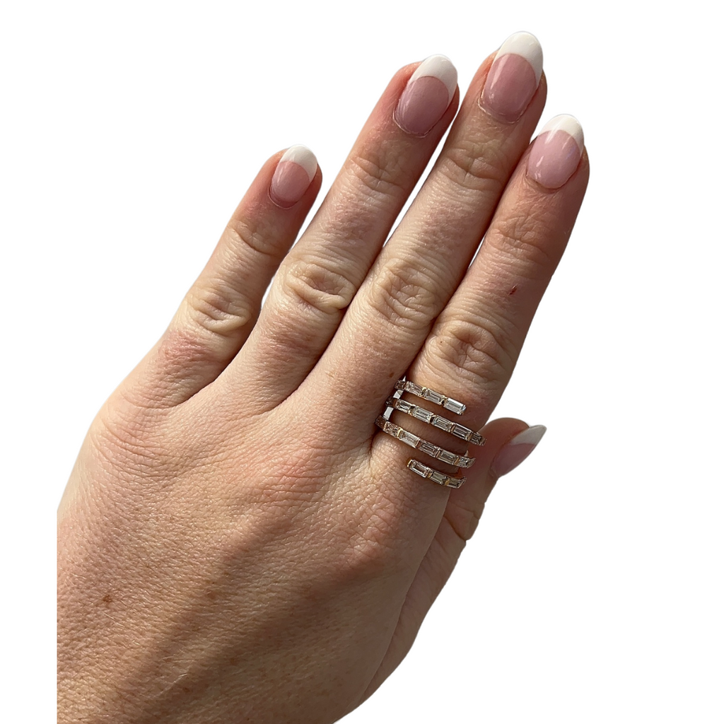 Lab-Grown Diamond Baguette Wrap Ring