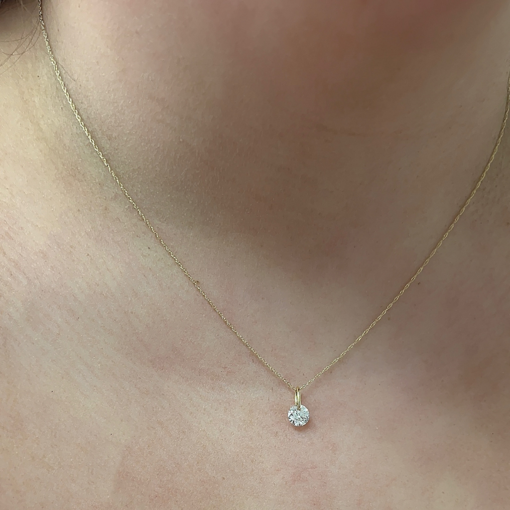 Lab-Grown Drilled Diamond Pendant Necklace