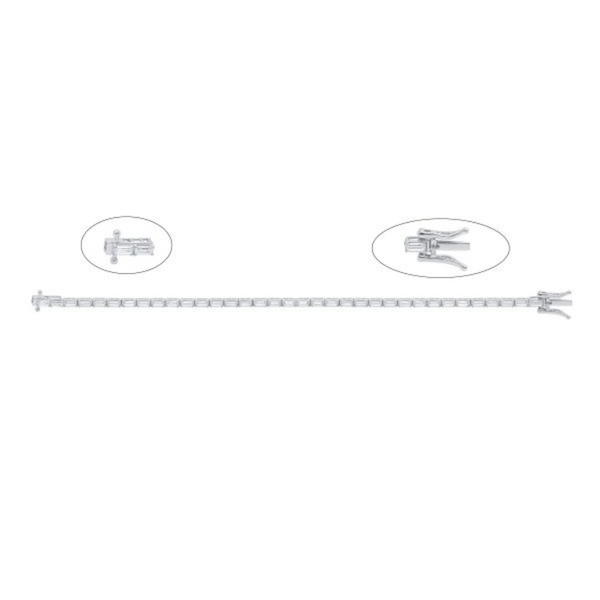 Lab-Grown E/W 6ctw Emerald Cut Tennis Bracelet