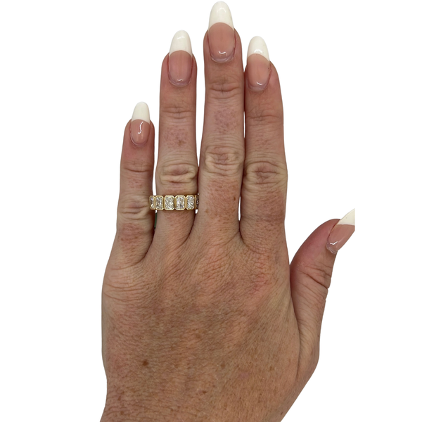 Lab-Grown Bezel Emerald Cut Band