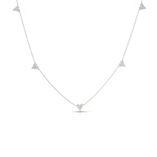 Diamond Heart Station Necklace