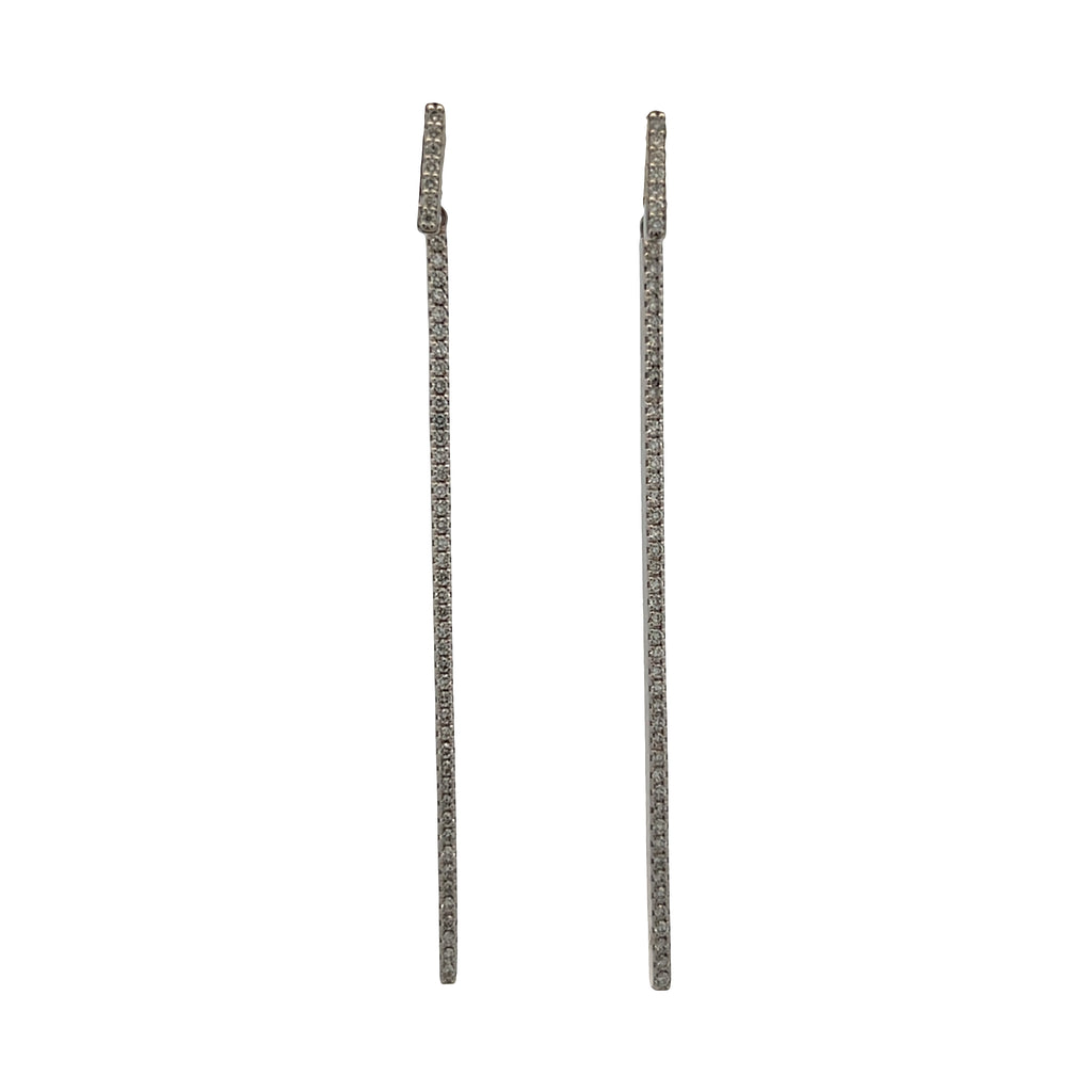 Lab-Grown Pavé Linear Drop Earrings