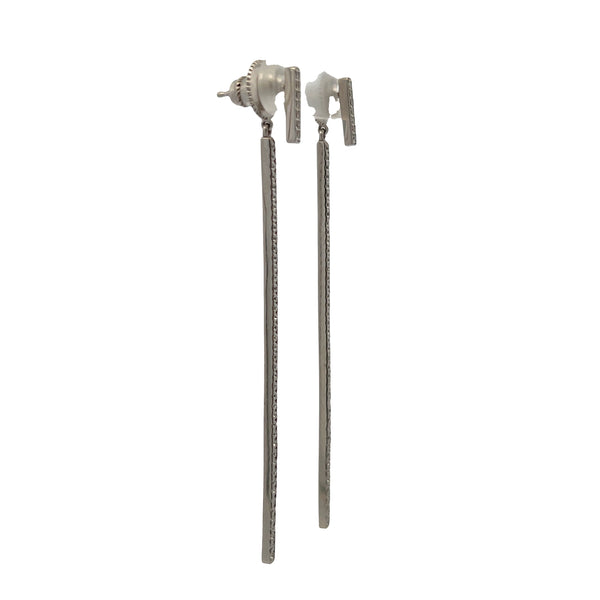Lab-Grown Pavé Linear Drop Earrings