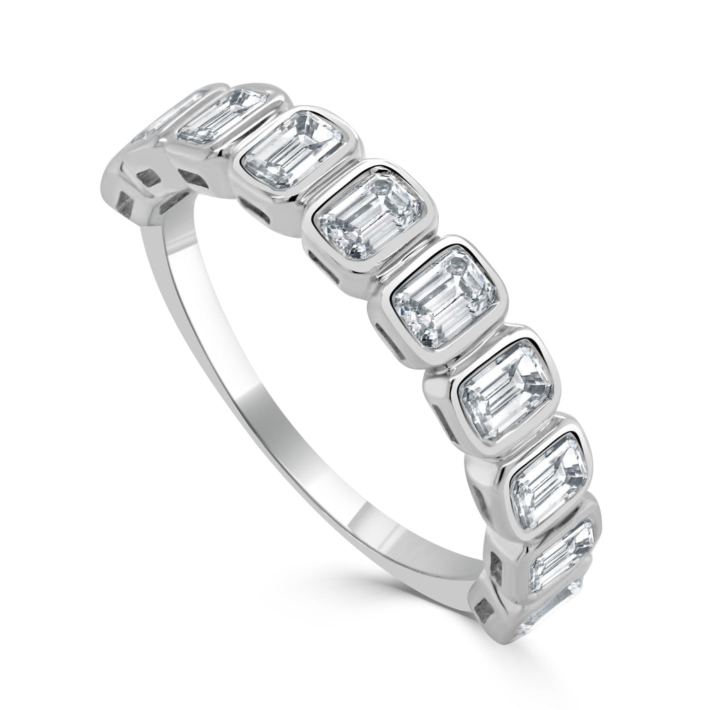 Emerald-Cut Diamond Bezel Ring