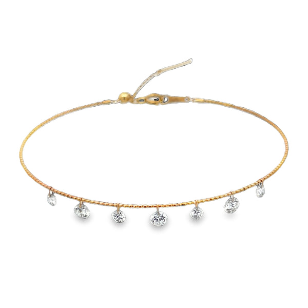 Lab-Grown Drilled Diamond Dangle Bangle