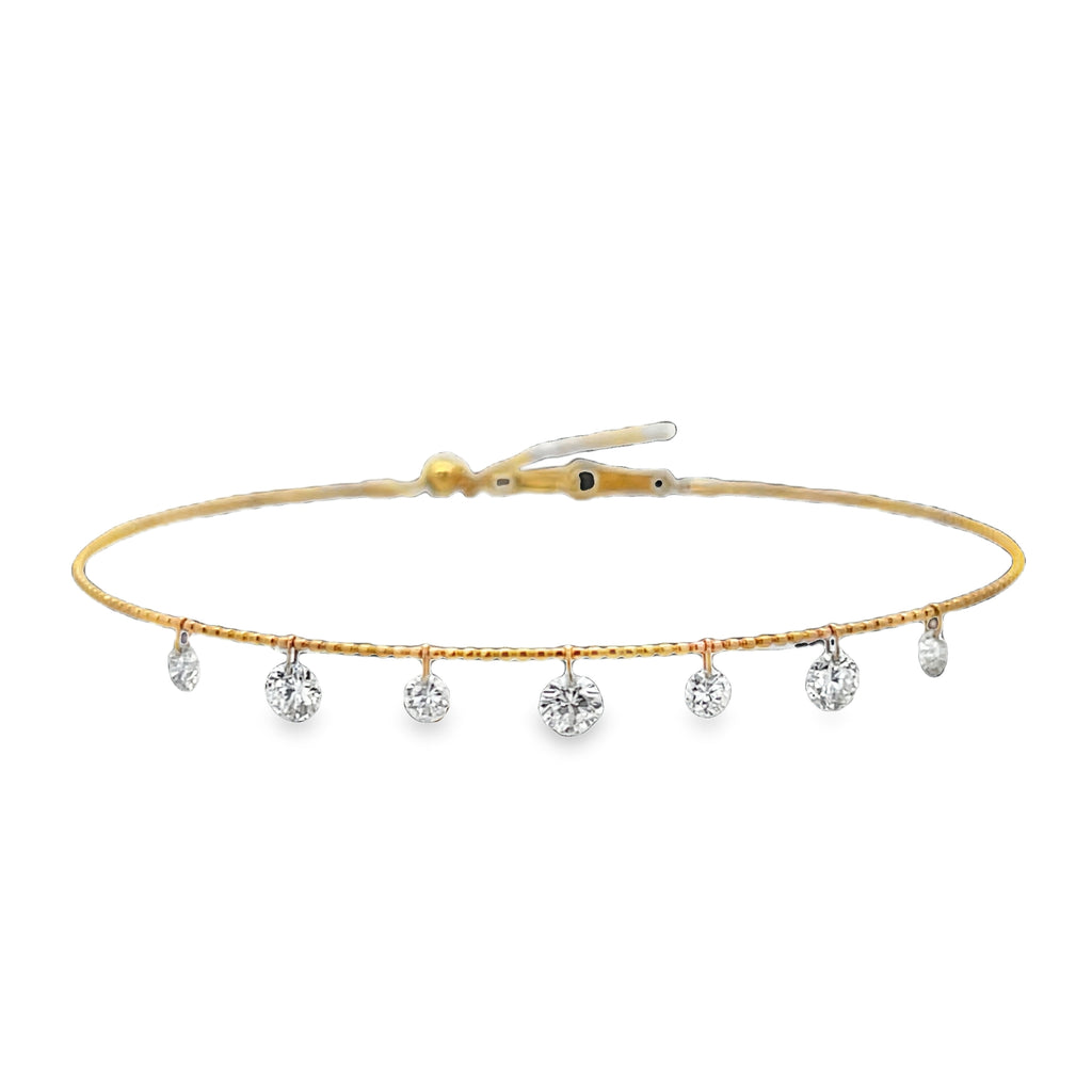 Lab-Grown Drilled Diamond Dangle Bangle