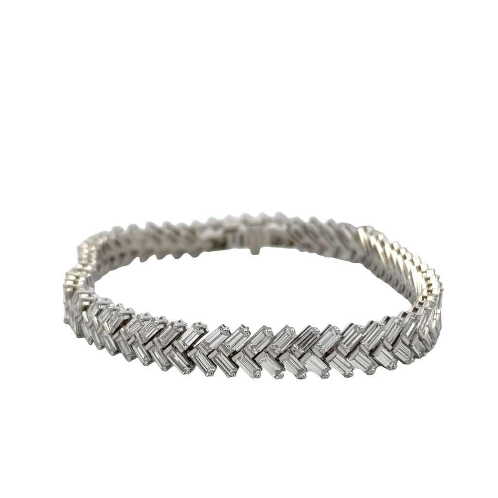 Lab-Grown Chevron Baguette Tennis Bracelet