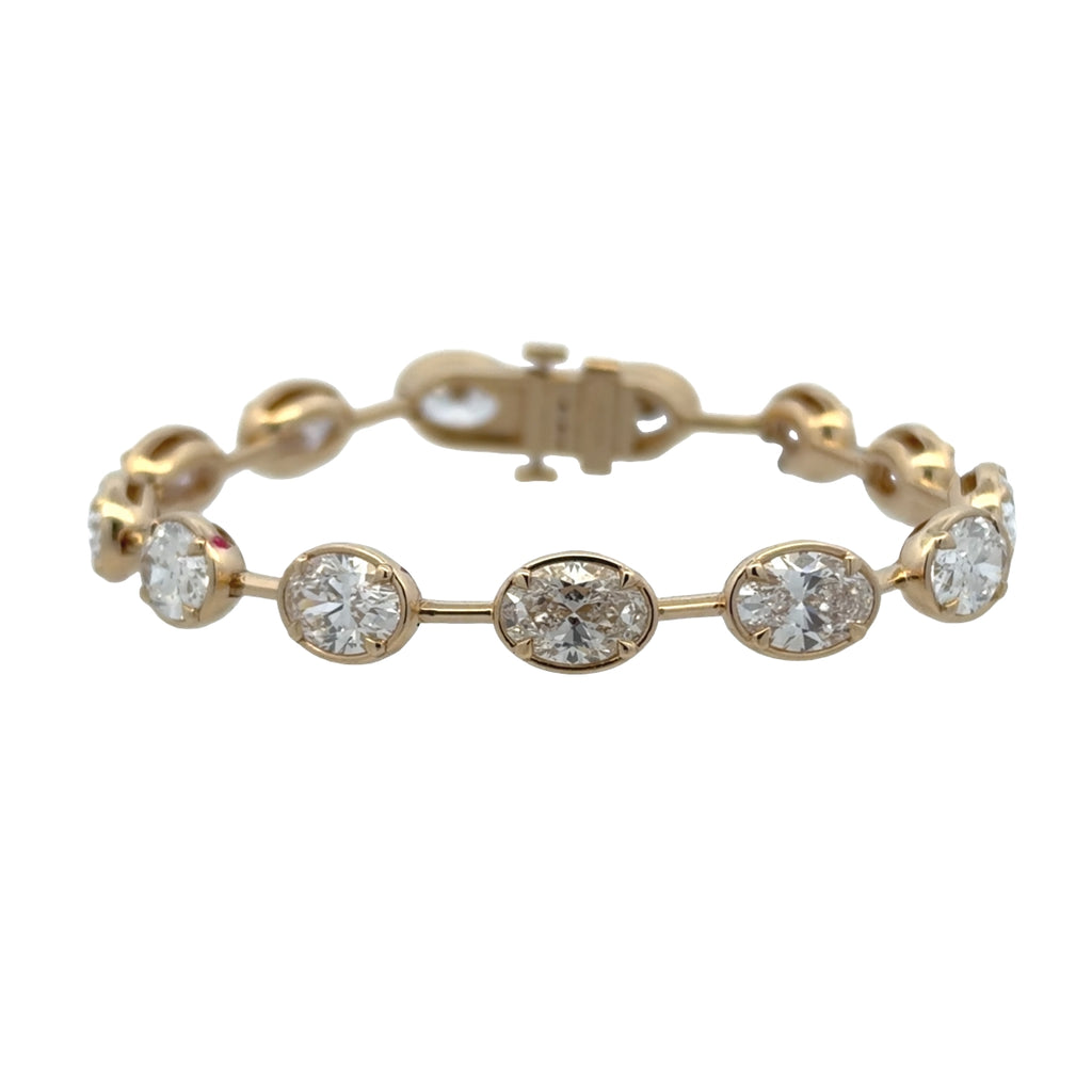Lab-Grown Negative Space E/W Bezel Oval Tennis Bracelet