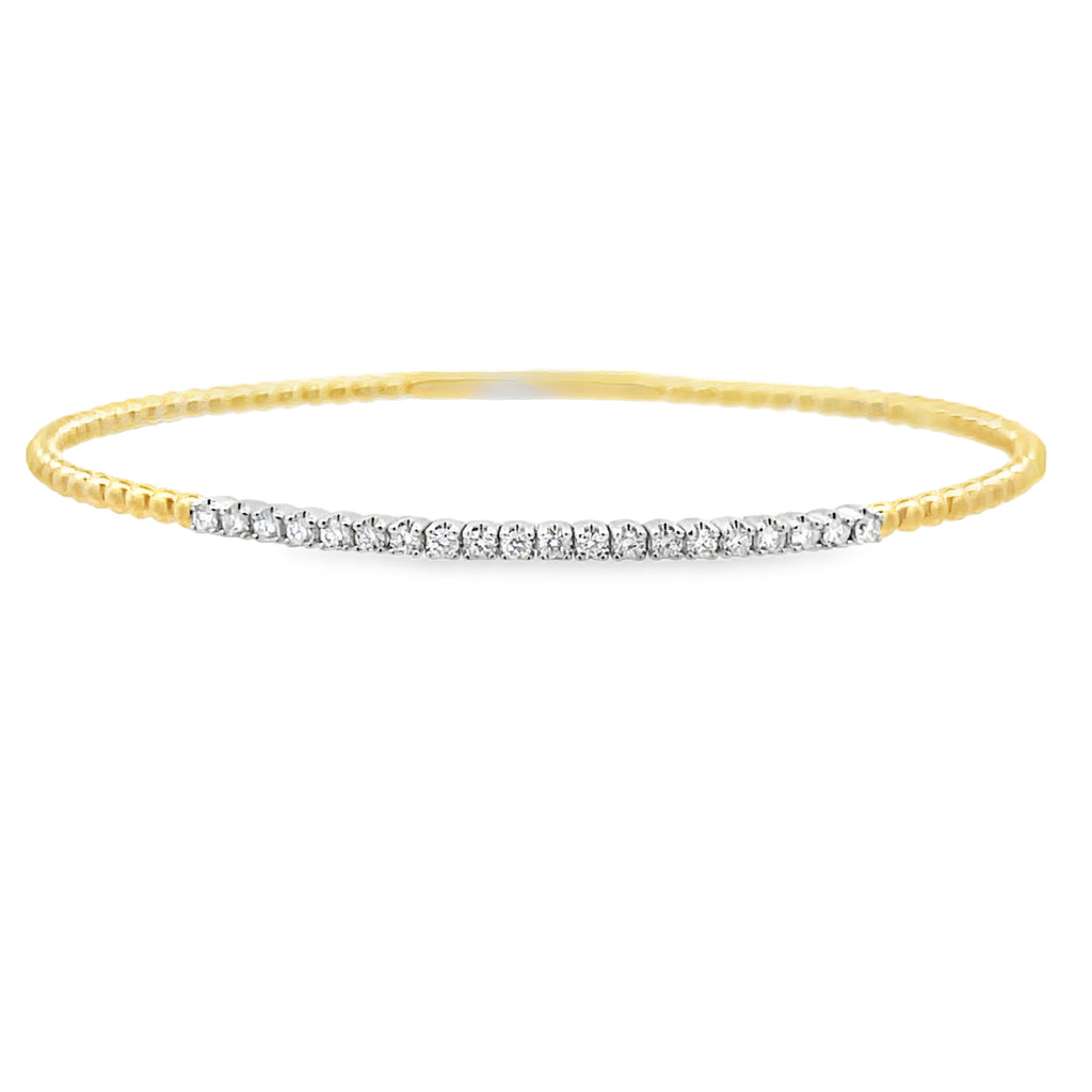 Beaded Two-Tone Diamond Flexible Bangle