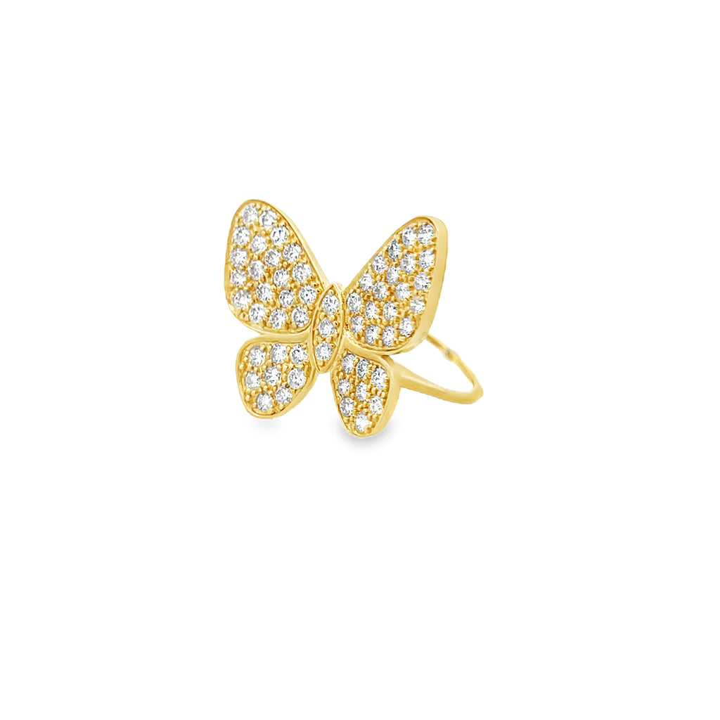 Pave Diamond Butterfly Statement Ring