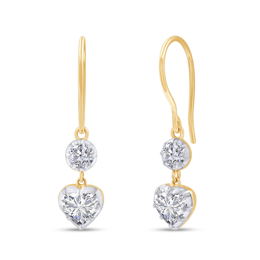 Lab-Grown Diamond Heart Drop Huggies
