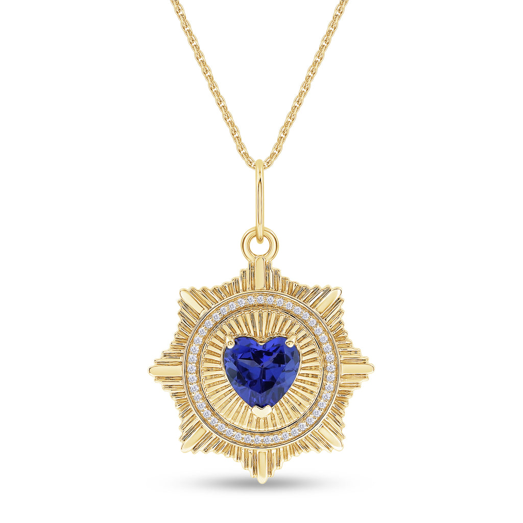 Lab-Grown Sapphire Heart Necklace