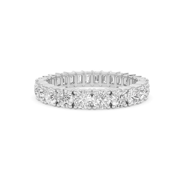 Lab-Grown Round/Emerald Diamond Eternity Band