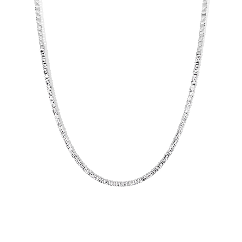 Lab Diamond Baguette Tennis Necklace