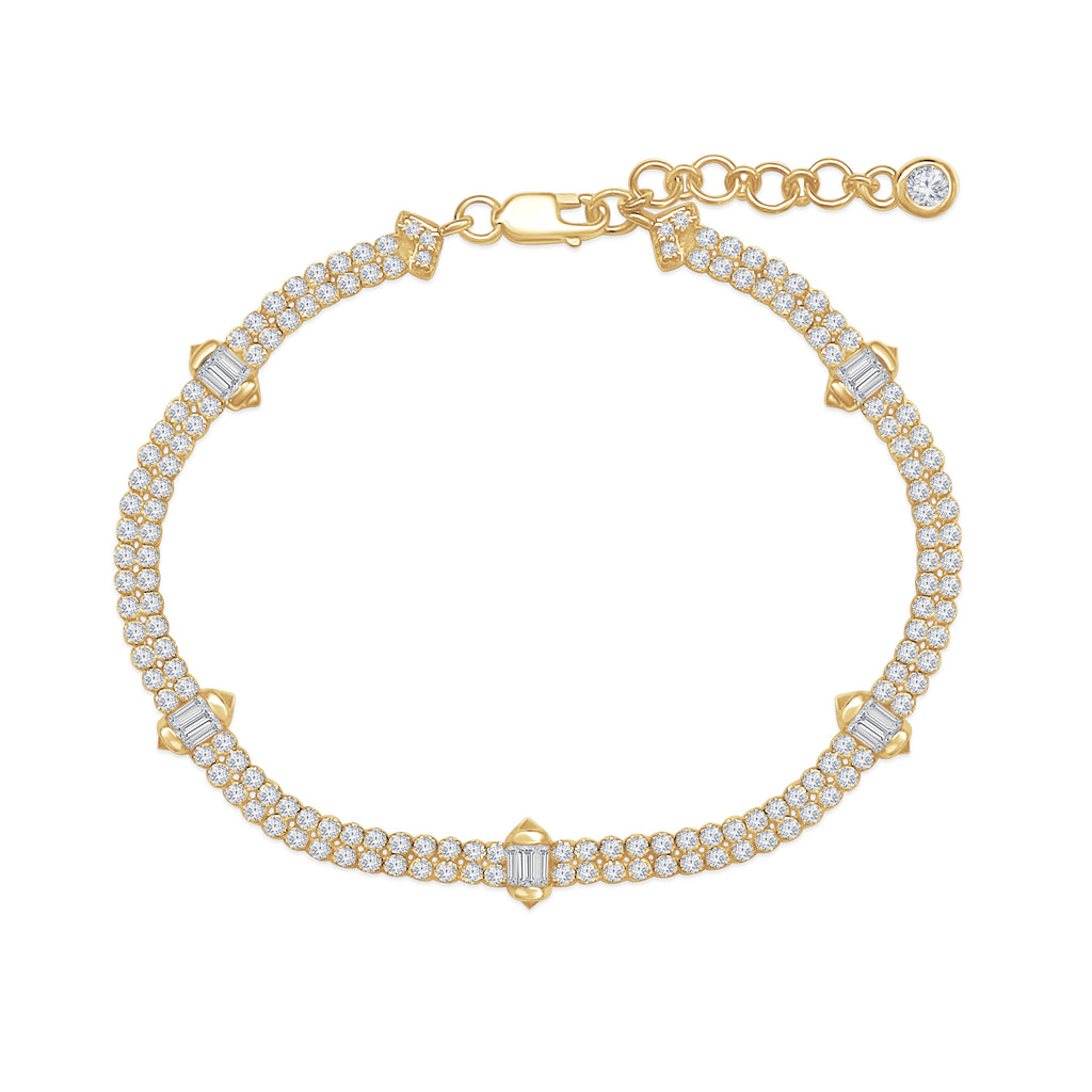 Lab-Grown Baguette Station Tennis Bracelet