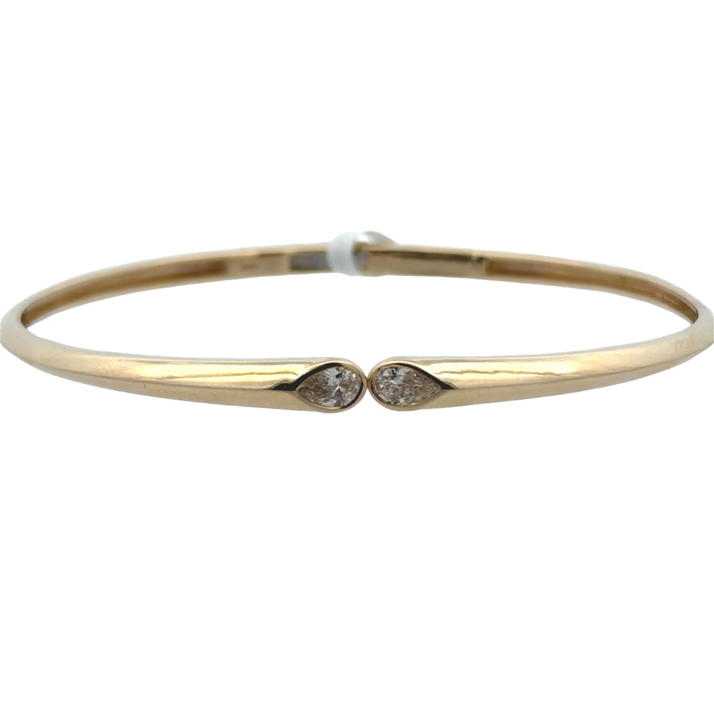 Bezel Pear Diamond Hinged Bangle