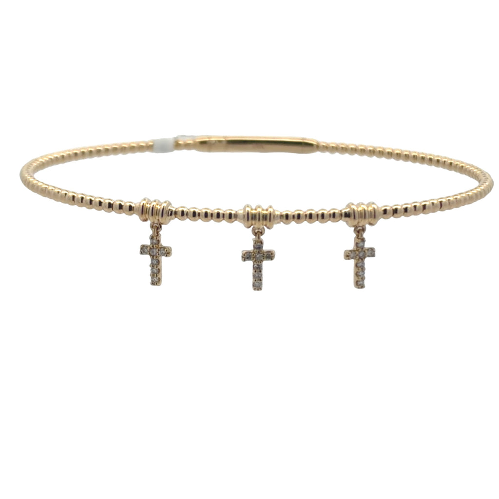 Dangle Diamond Cross Beaded Bangle