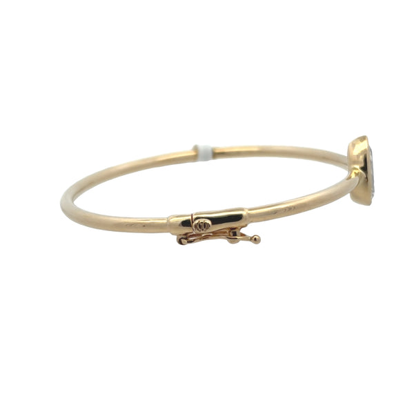 Lab-Grown Bezel Pear Solitaire Bangle