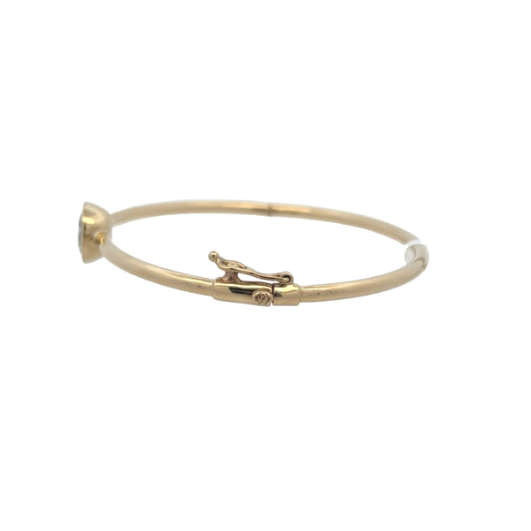 Lab-Grown Bezel Round Solitaire Bangle