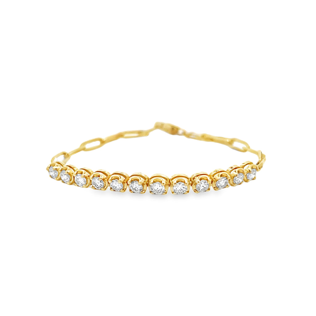 Diamond & Paperclip Tennis Paperclip Bracelet