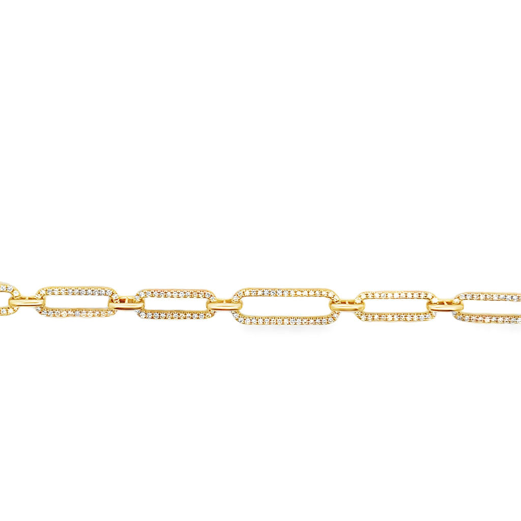 Diamond Paperclip Chain Bracelet