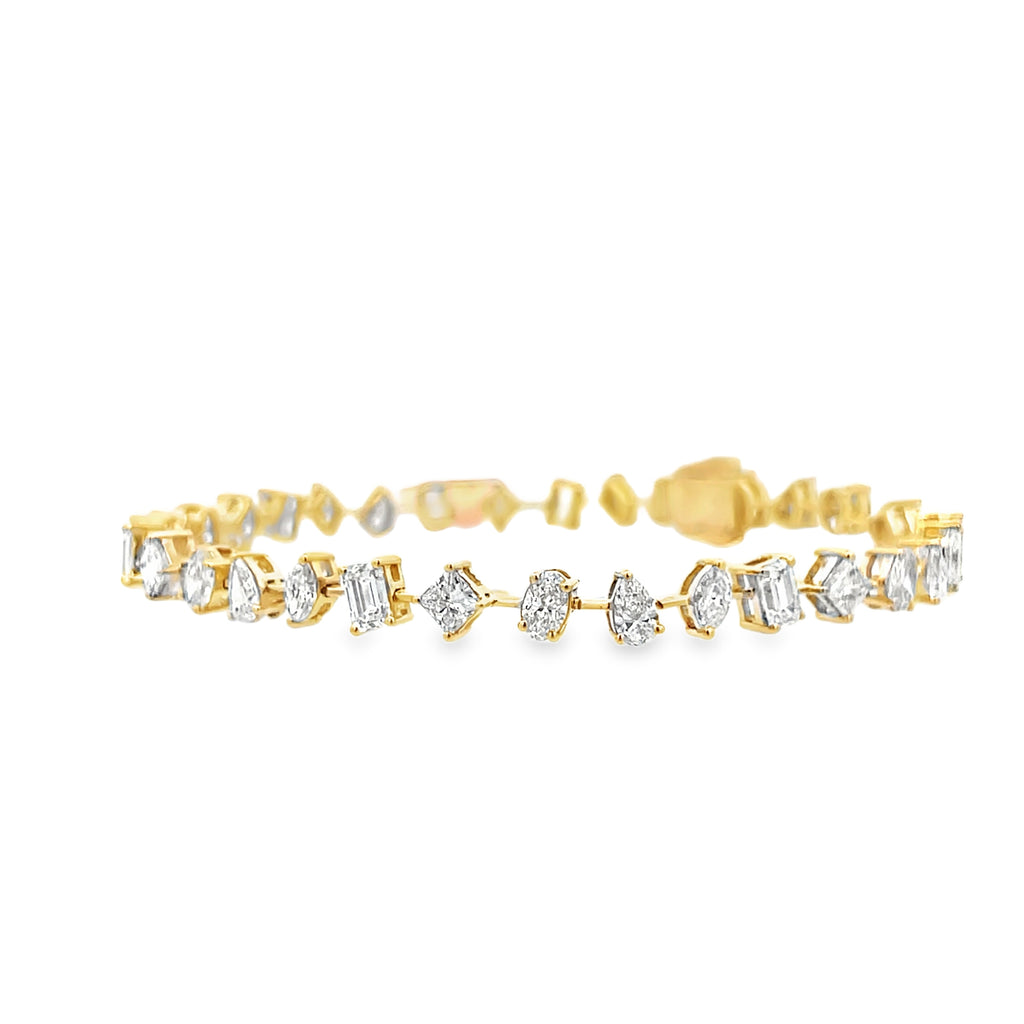 Lab-Grown Multi-Shape Negative Space Diamond Tennis Bracelet