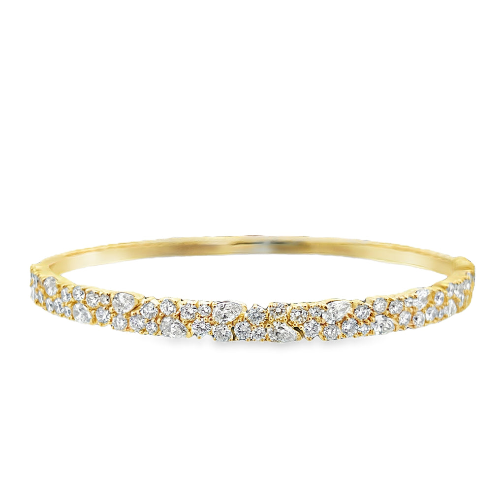 Lab-Grown Pear & Round Cluster Bangle