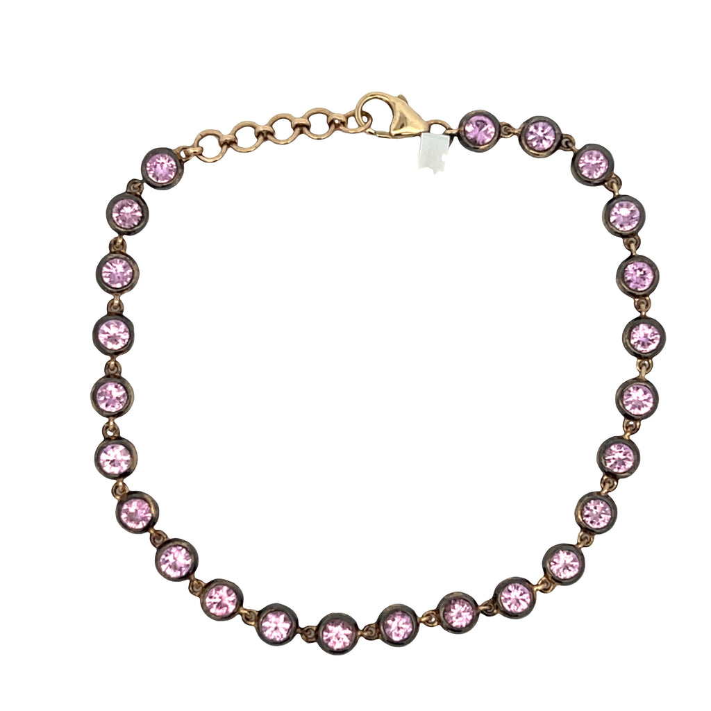 Georgian Set Black Rhodium Pink Sapphire Bracelet
