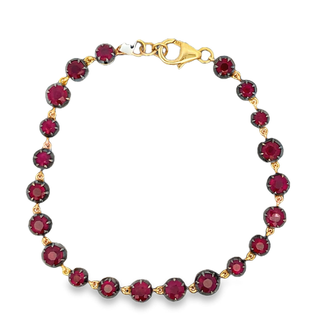 Georgian Set Black Rhodium Ruby Bracelet